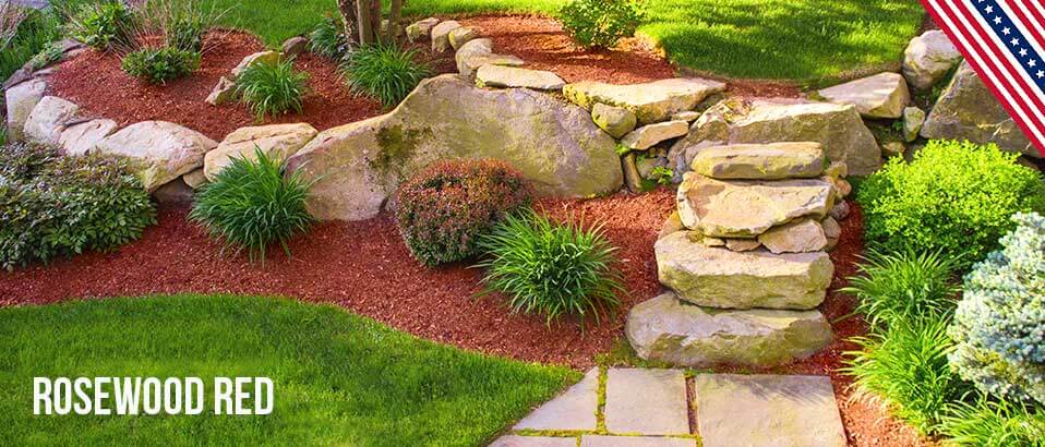 Image of Red mulch in garden